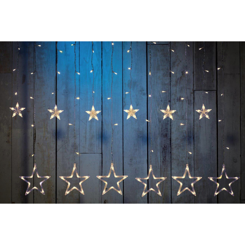 Rideau lumineux 138 LED - Guirlandes lumineuses avec étoiles et