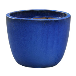 Pot céramique bleu foncé Ø21x18cm – Élégance jardin | POTTERIE