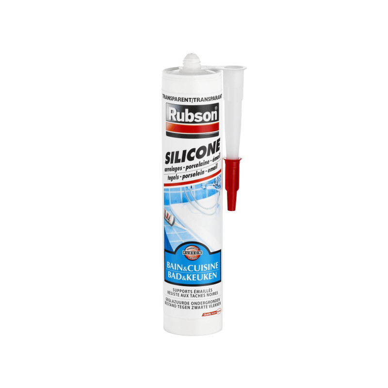 Mastic Silicone Sanitaire Pure Blanc RUBSON Anti Moisissure Cartouche 280 Ml 5627151