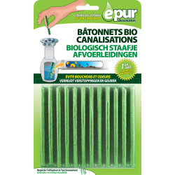 Bâtonnet biologique pour entretien de canalisation salle de bain et cuisine 12 pièces EPUR