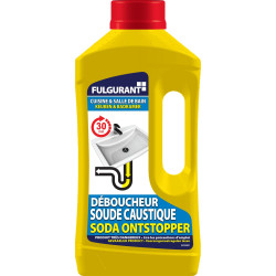 Déboucheur soude caustique pour canalisation cuisine et salle de bain 0,9 L FULGURANT SANITAIRE