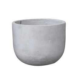 Pot de fleurs gris ciment Ø 37x29 cm – Élégance & Durabilité | POTTERIE