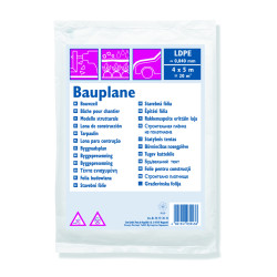 Bâche de protection LDPE transparente 4 x 5 m