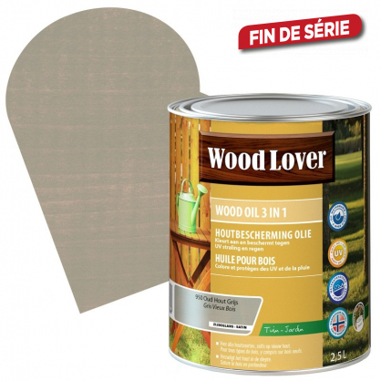 Huile Wood Oil 3en1 gris vieux bois 2,5 L WOOD LOVER