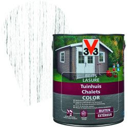 Lasure Chalets Blanc glacé satinée V33 – Protection bois | V33