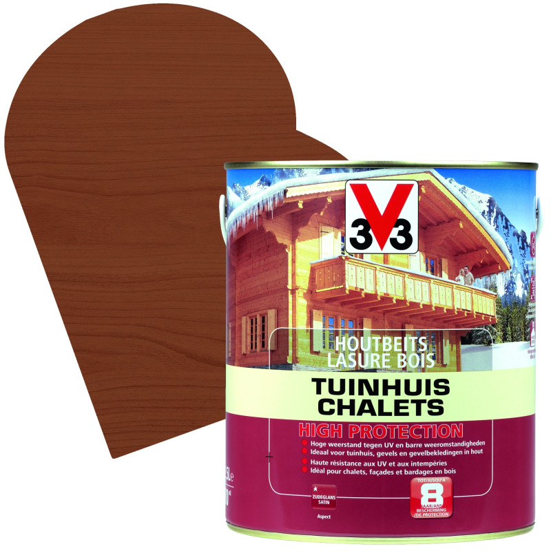 Lasure Chalets High Protection chêne foncé satinée 2,5 L V33