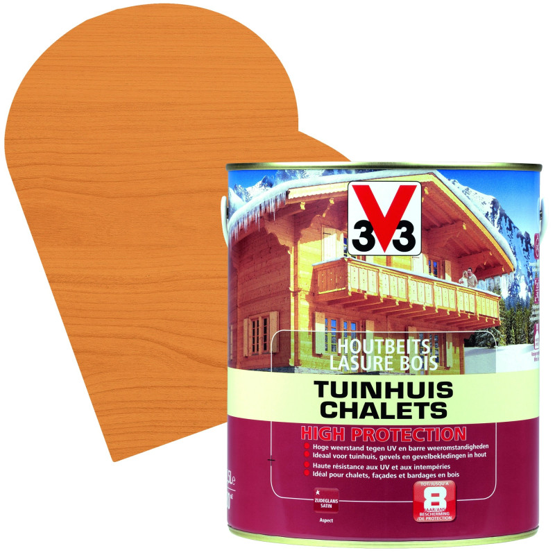 Lasure Chalets High Protection chêne moyen satinée 2,5 L V33