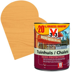 Lasure Chalets High Protection pin scandinave satinée 2,5 + 0,5 L gratuit V33