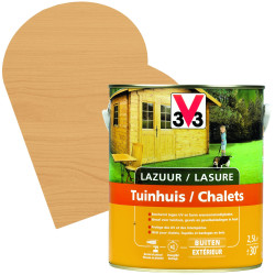 Lasure Chalets Chêne Clair Satinée 2,5L V33 – Protection Bois | V33