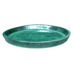 Soucoupe en céramique bleu océan Ø 32 cm – protège vos sols | POTTERIE
