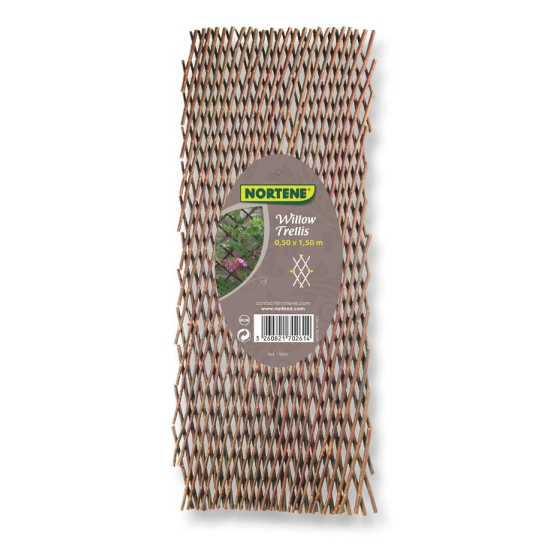 Treillis extensible Willow treillis en osier brun 0,50 x 1,50 m NORTENE