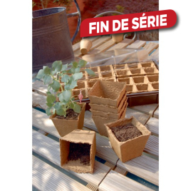 Godet de culture Growing Pot 100 % biodégradable carré 6 x 6 cm 20 pièces NORTENE