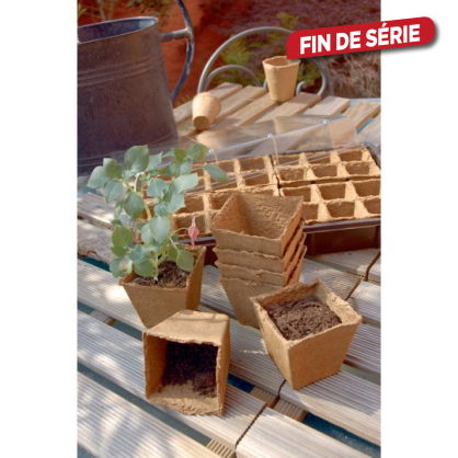 Godet de culture Growing Pot 100 % biodégradable carré 6 x 6 cm 20 pièces NORTENE