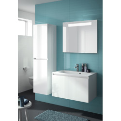 Colonne de salle de bain haute Alma avec 2 portes blanc brillant 40 cm ALLIBERT