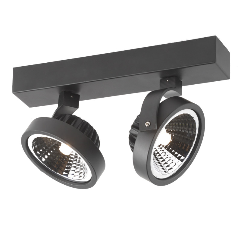 Spot LED Gattico noir G53 2 x 12 W MEO