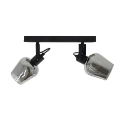 Spot Bergamo noir 2 x 40 W MEO