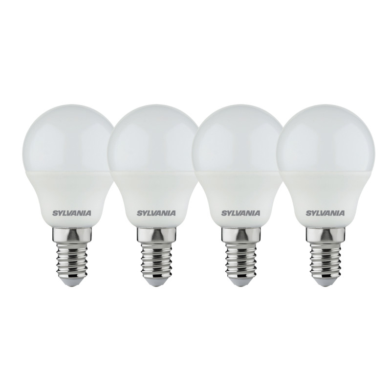 Ampoule boule LED E14 blanc chaud 470 lm 4,5 W 4 pièces SYLVANIA