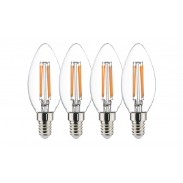 Ampoule flamme LED E14 blanc chaud 470 lm 4,5 W 4 pièces SYLVANIA
