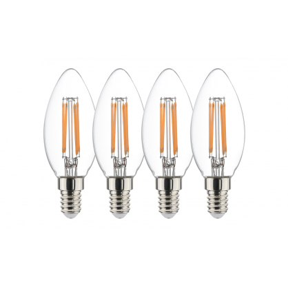 Ampoule flamme LED E14 blanc chaud 470 lm 4,5 W 4 pièces SYLVANIA