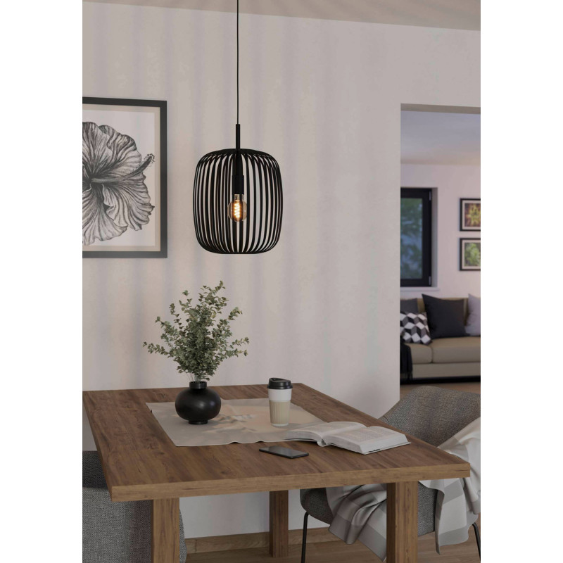 Suspension Romazzina noire Ø 32,5 cm E27 40 W EGLO Suspension Romazzina noire Ø 32,5 cm E27 40 W EGLO