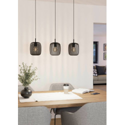 Suspension Romazzina noire Ø 32,5 cm E27 3 x 40 W EGLO Suspension Romazzina noire Ø 32,5 cm E27 3 x 40 W EGLO