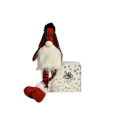 Lutin Rouge LED Jambes Souples – Déco Magique Noël

