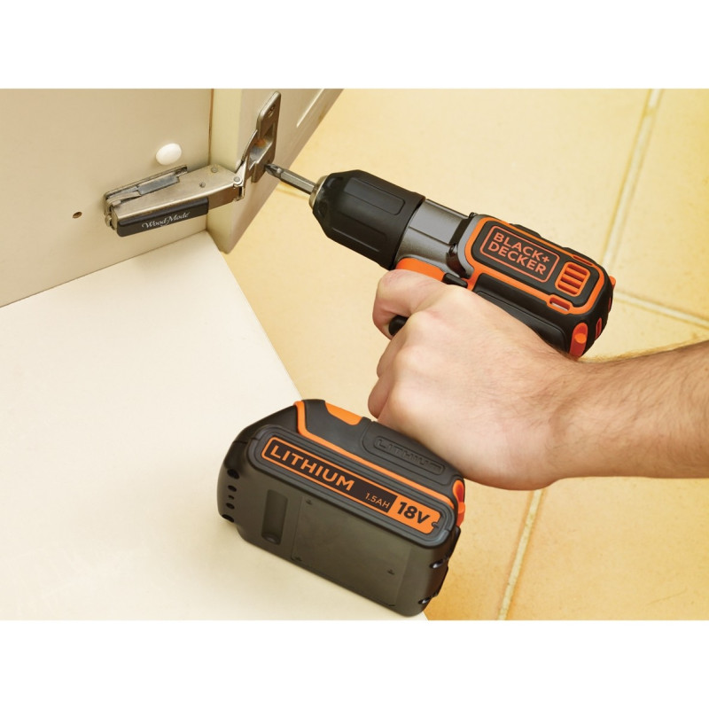 Perceuse sans-fil 18V - ASD184KB-QW - BLACK+DECKER