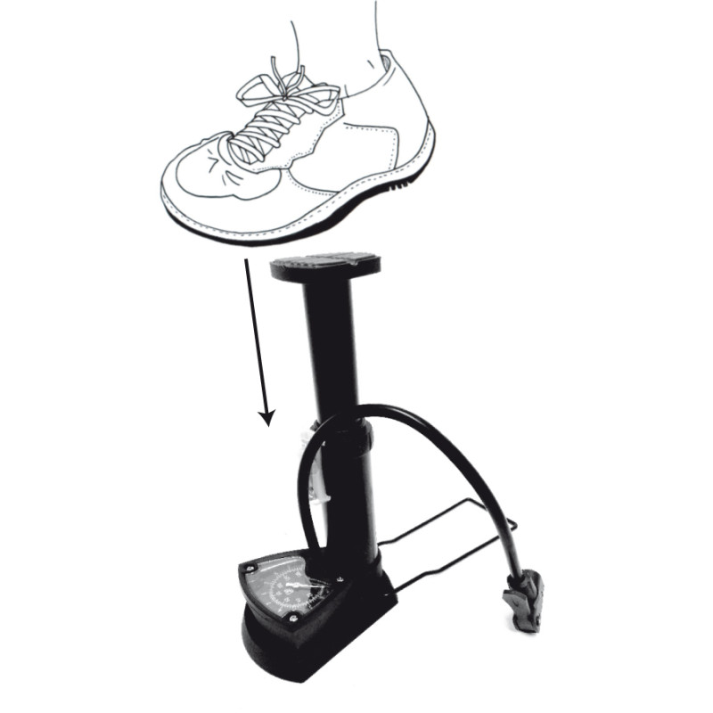 Pompe à pied avec manomètre