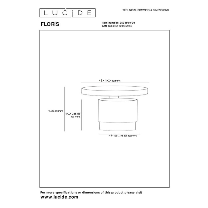 Spot Floris noir et or GU10 40 W LUCIDE Spot Floris noir et or GU10 40 W LUCIDE