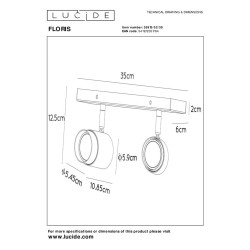 Spot Floris noir et or GU10 2 x 40 W LUCIDE Spot Floris noir et or GU10 2 x 40 W LUCIDE