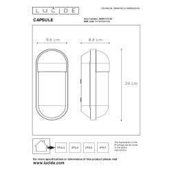 Applique Capsule noire E27 40 W LUCIDE