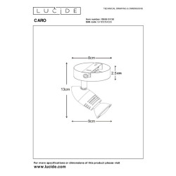 Spot Caro noir GU10 5 W LUCIDE