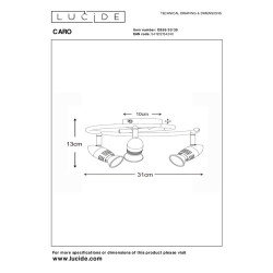 Spot Caro noir GU10 3 x 5 W LUCIDE