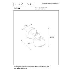 Spot Bjorn noir E14 40 W LUCIDE Spot Bjorn noir E14 40 W LUCIDE