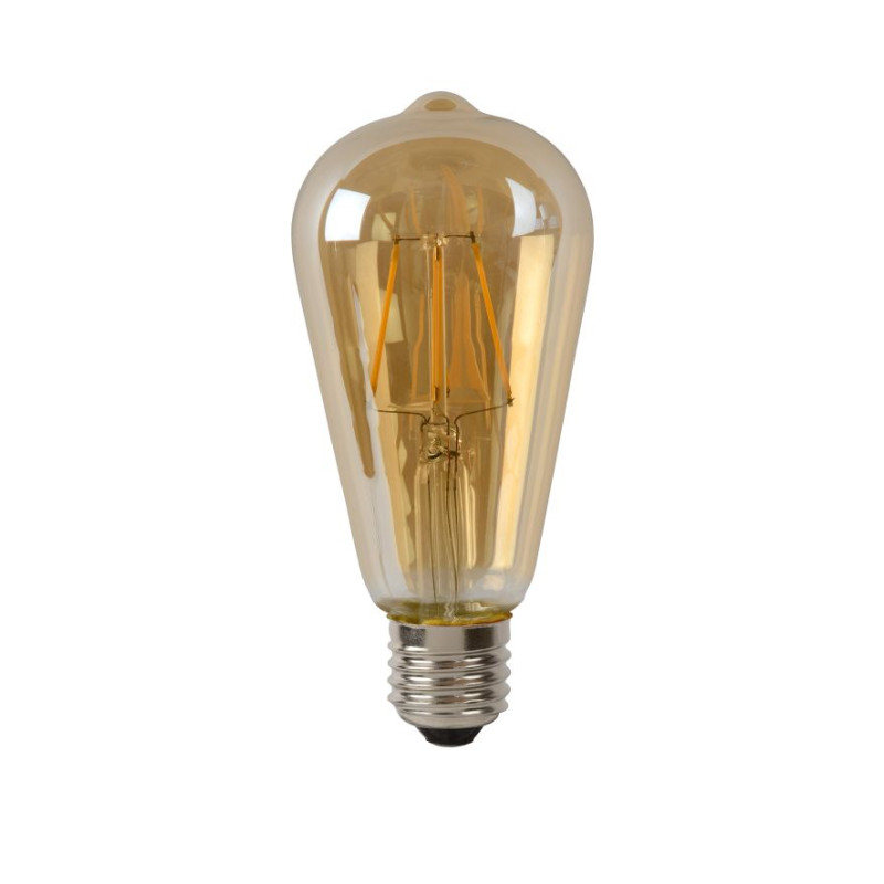 Ampoule à filament ambrée LED E27 blanc chaud 600 lm Ø 6,4 cm 5 W LUCIDE Ampoule à filament ambrée LED E27 blanc chaud 600 lm Ø 6,4 cm 5 W LUCIDE