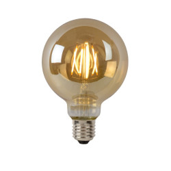Ampoule à filament ambrée LED E27 blanc chaud 600 lm Ø 9,5 cm 5 W LUCIDE