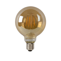 Ampoule à filament ambrée LED E27 blanc chaud 600 lm Ø 9,5 cm 5 W LUCIDE