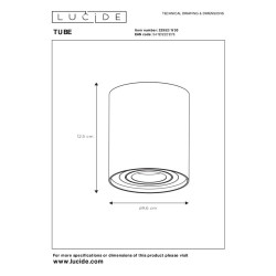 Spot Tube noir rond GU10 50 W LUCIDE Spot Tube noir rond GU10 50 W LUCIDE