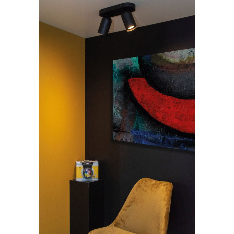 Spot Punch noir GU10 2 x 35 W LUCIDE Spot Punch noir GU10 2 x 35 W LUCIDE