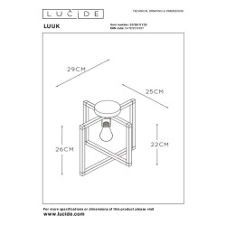 Plafonnier Luuk noir E27 40 W LUCIDE Plafonnier Luuk noir E27 40 W LUCIDE