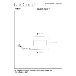 Lampe à poser Firmin or E27 40 W LUCIDE Lampe à poser Firmin or E27 40 W LUCIDE