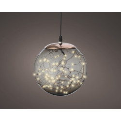 Boule de Noël Cuivrée LED Ø 20cm – Éclairage Festif