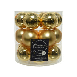 Boules de Noël Verre Or Clair Ø 4cm 18pcs – Décoration Festive

