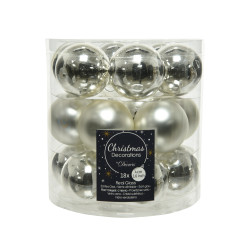 Boule de Noël Argentée Ø 4 cm – Lot de 18 | DECORIS