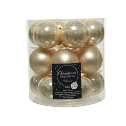 Boule de Noël Verre Perle 4cm 18pcs – Décoration Festive

