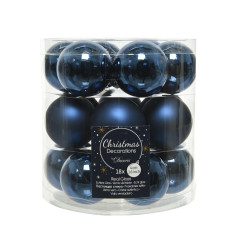 Boules de Noël Bleu Nuit Verre Ø 4cm – Lot 18 Pièces | DECORIS

