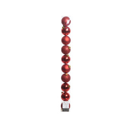Boule de Noël Rouge Incassable 6cm – Lot de 10 | DECORIS