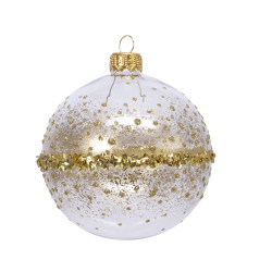Boule de Noël Verre Paillettes Ø 8cm – Scintillez ! | DECORIS