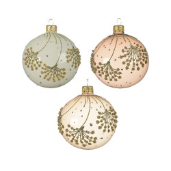 Boule de Noël Verre Branches Ø 8cm – Déco Festive | DECORIS