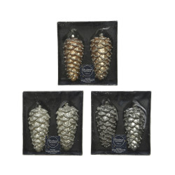 Pomme de pin à suspendre – Déco Noël 2 pièces | DECORIS

